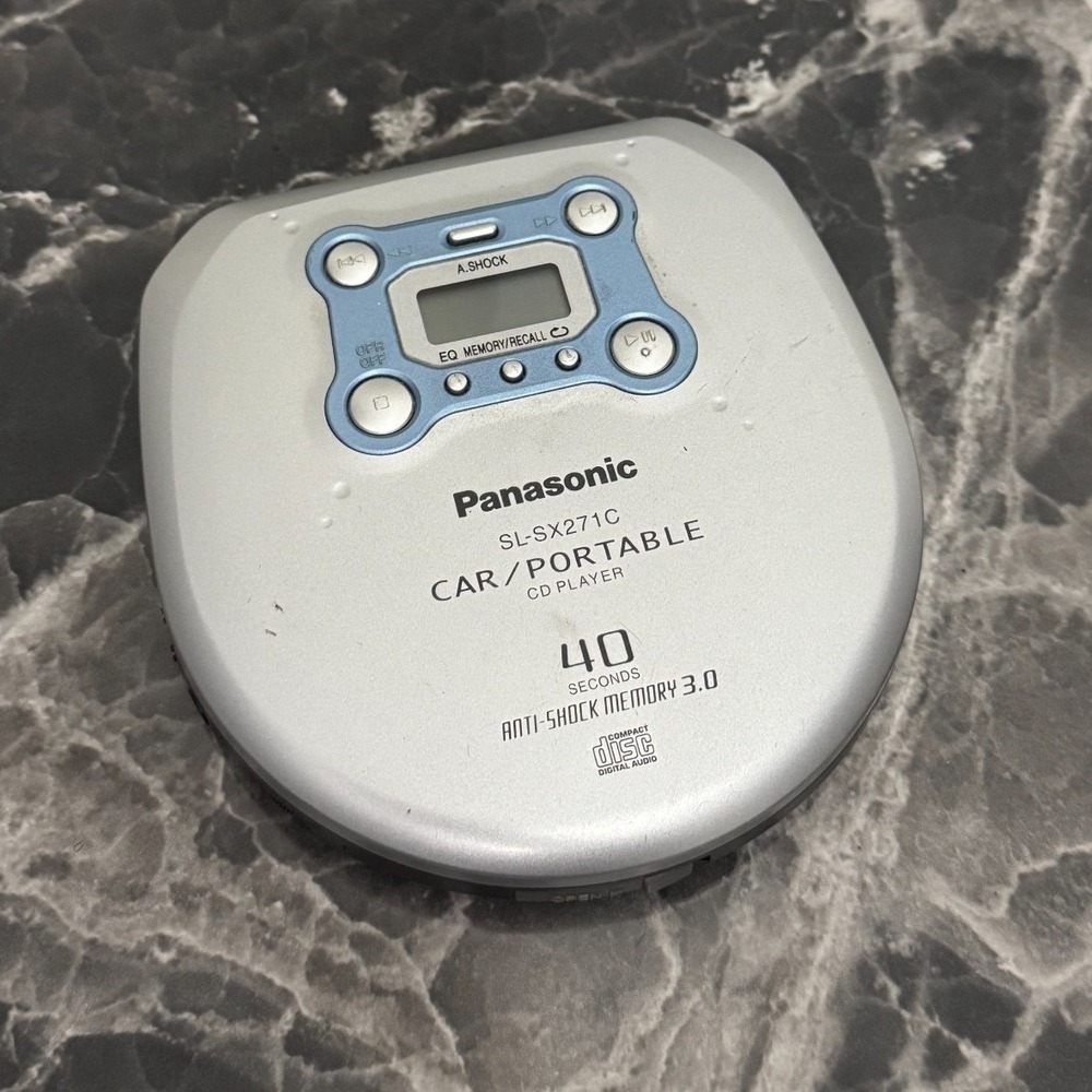 Panasonic SL-SX271C Portable CD Player Silver Blue Tested Working Anti Skip y2k